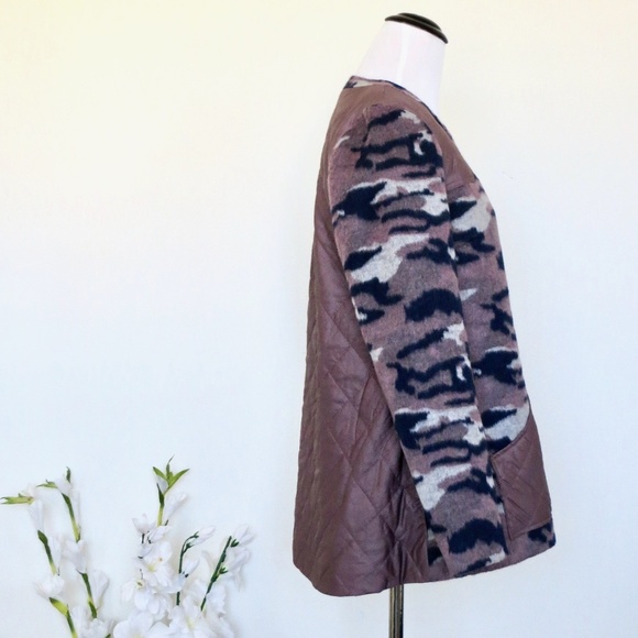 NEW! LOGO by Lori Goldstein Brushed Fleece Camo Zip Front Jacket Quilted SZ 2 - Picture 6 of 9